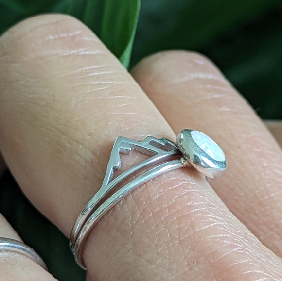 Stacking rings size 7, lapis lazuri, opal and mountains - Picture 3 of 4